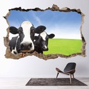 Dairy Cows 3D Hole In The Wall Sticker