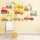 Digger Truck JCB Construction Wall Sticker Set