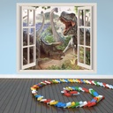 Dinosaur Battle 3D Window Wall Sticker