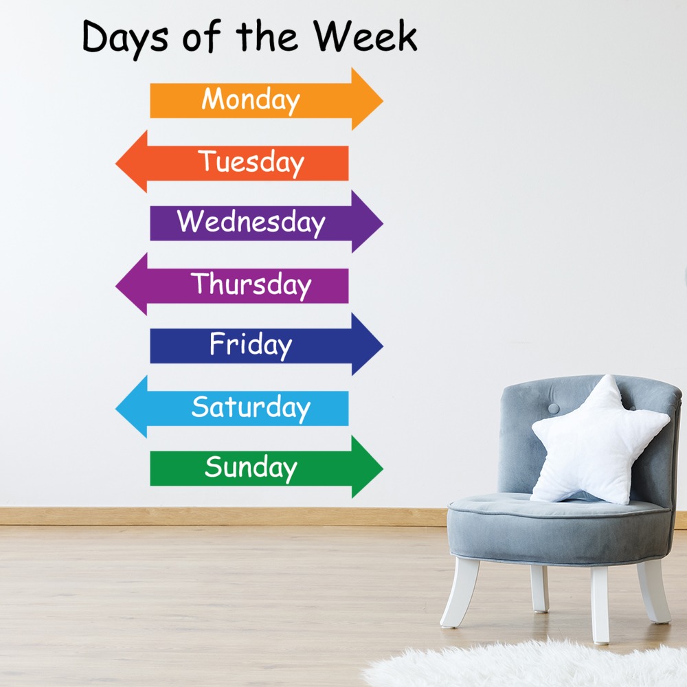 Days Of The Week Nursery Classroom School Wall Sticker