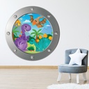Dinosaur Friends Porthole Wall Sticker