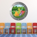 Dinosaur Friends Kids Porthole Wall Sticker