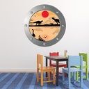 Dinosaur Landscape Kids Porthole Wall Sticker