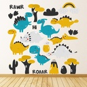 Dinosaur Rawr Dino Nursery Wall Sticker Set