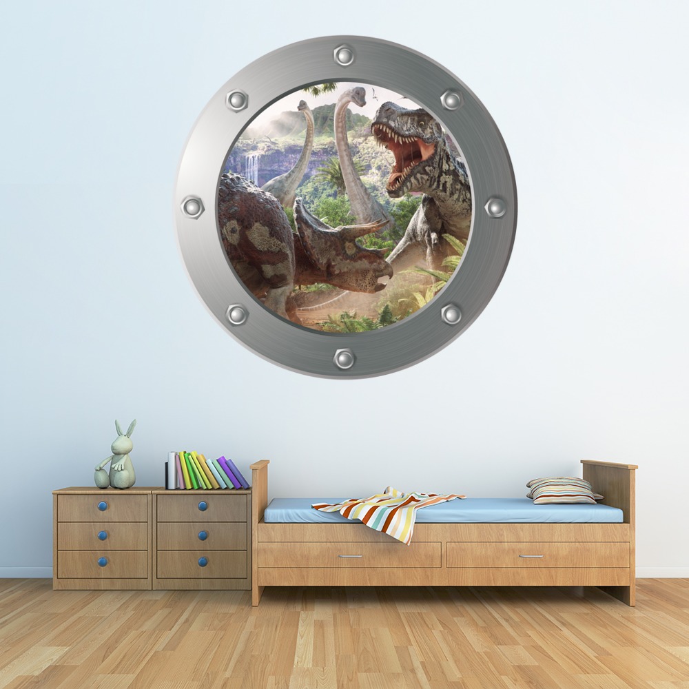 Dinosaur World Porthole Wall Sticker