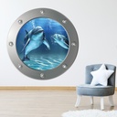 Dolphin Friends Porthole Wall Sticker