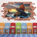 Dimetrodon Dinosaur Red Brick 3D Hole In The Wall Sticker