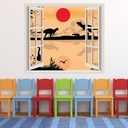 Dinosaur Landscape 3D Window Wall Sticker