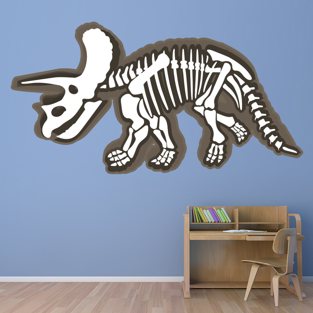 Dinosaur Fossil Triceratops Bones Wall Sticker