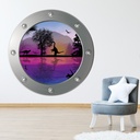 Dinosaur Landscape Porthole Wall Sticker