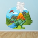 Dinosaur Volcano T-Rex Wall Sticker