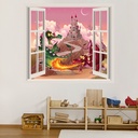 Dragon Castle 3D Window Wall Sticker