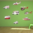 Emergency Services Transport Wall Sticker Set