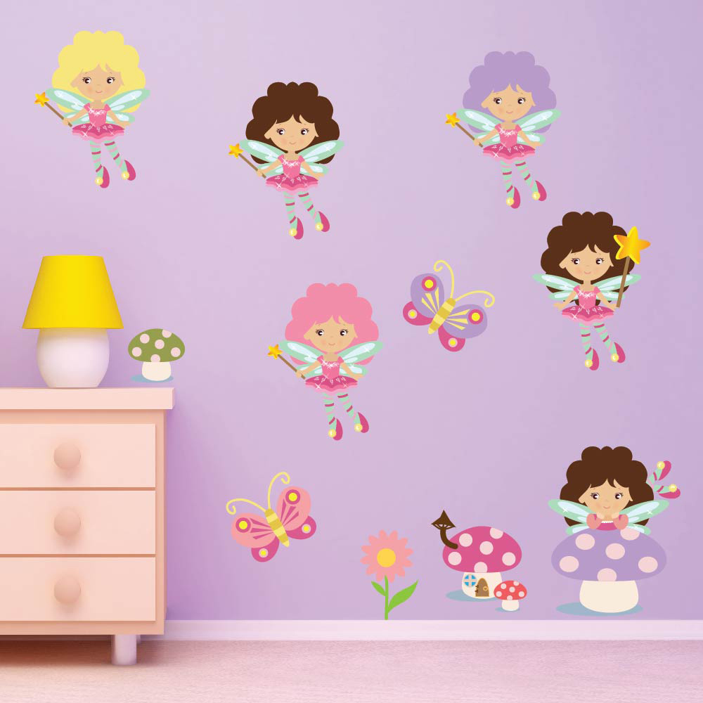 Fairy Butterflies Wall Sticker Set