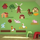 Farmyard Animals Wall Sticker Set - Mod7