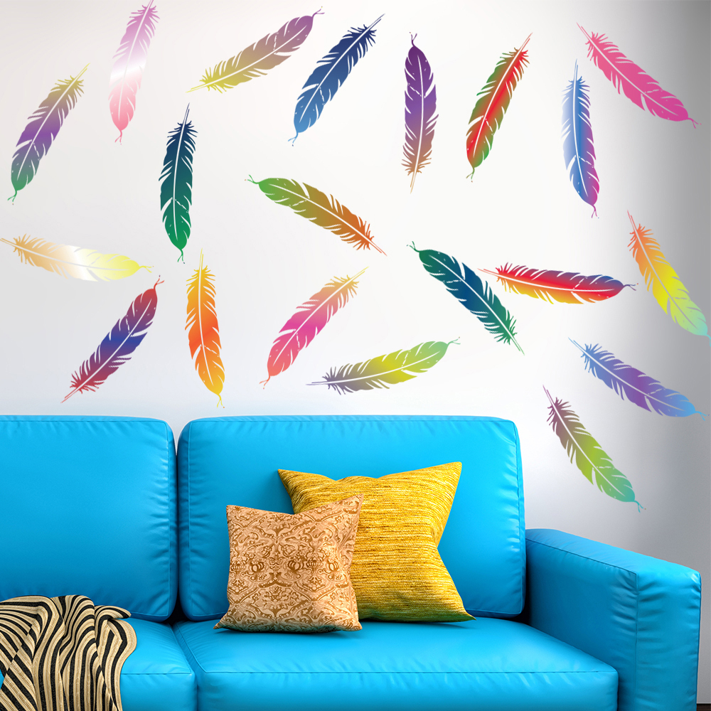 Feather Decorative Wall Sticker Set