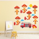 Fire Brigade Childrens Wall Sticker Set