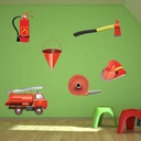 Fire Truck Fire Engine Wall Sticker Set