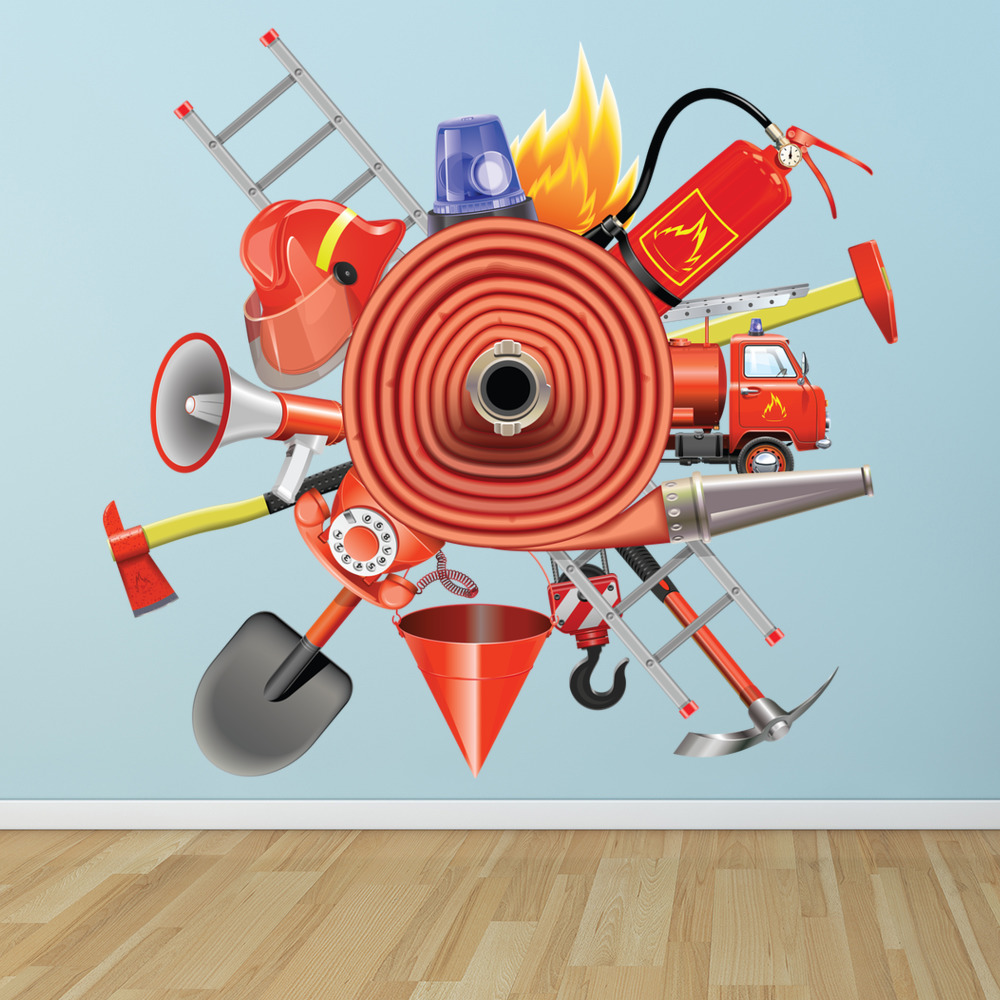 Firefighter Equipment Wall Sticker