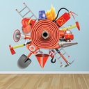 Firefighter Equipment Wall Sticker