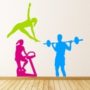 Fitness Weight Lifting Exercise Wall Sticker Set