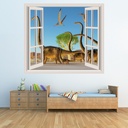 Flocking Dinosaur 3D Window Wall Sticker