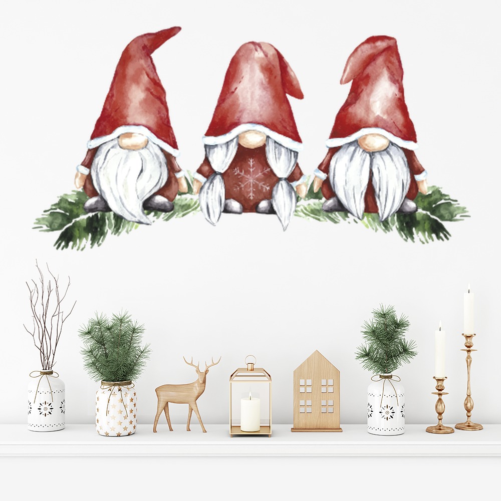 Festive Gnomes Christmas Wall Sticker