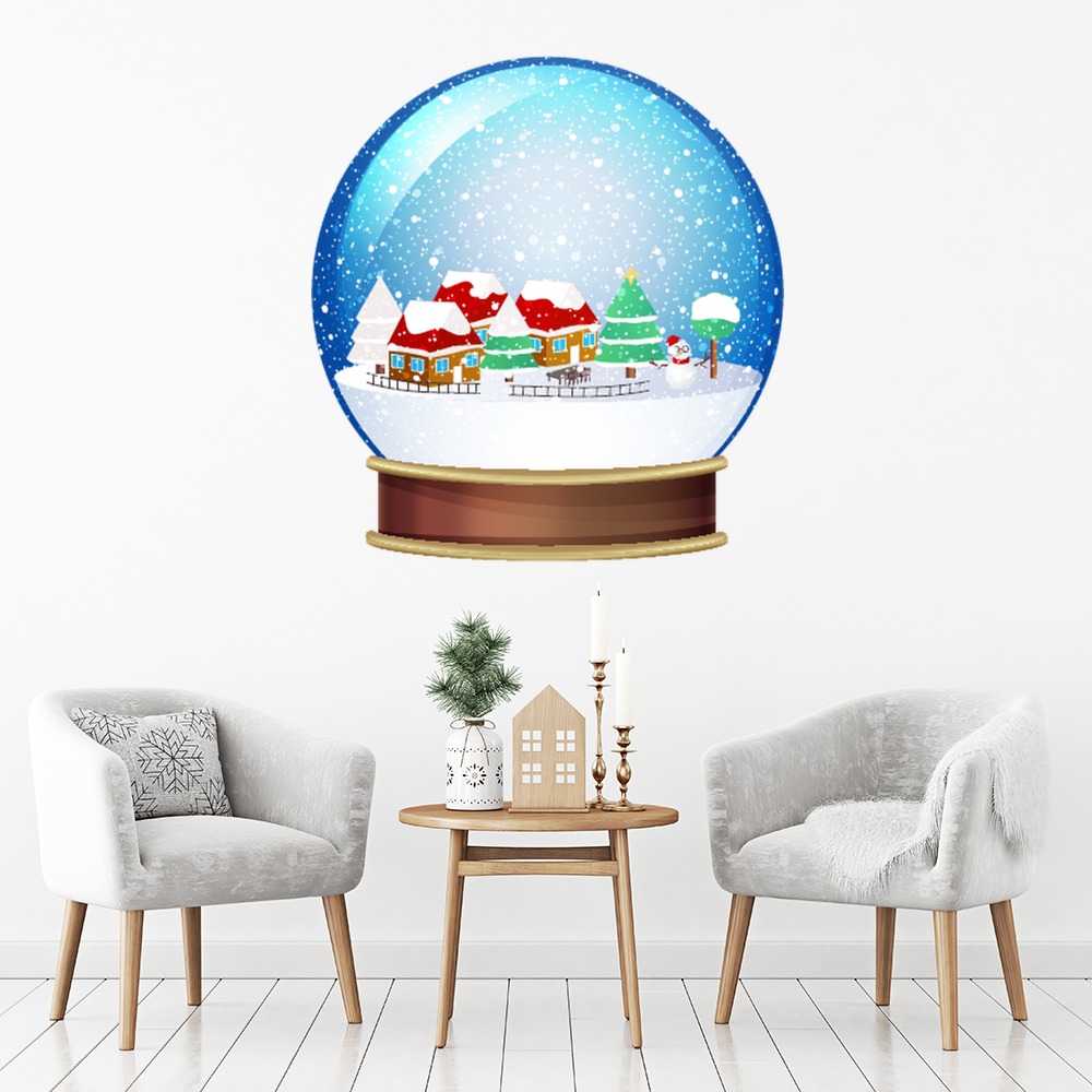 Festive Snow Globe Christmas Wall Sticker