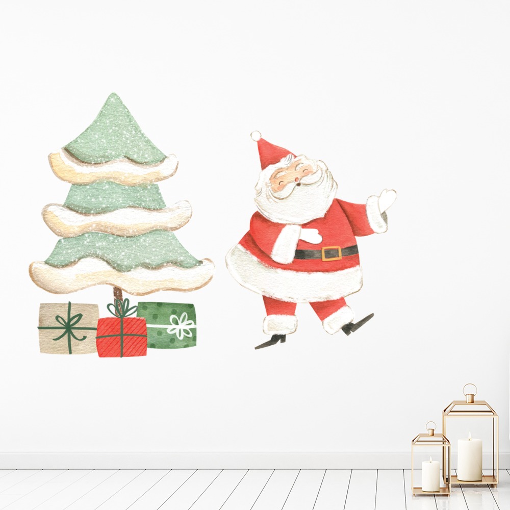 Festive Santa Father Christmas Wall Sticker