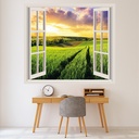 Field Sunset 3D Window Wall Sticker