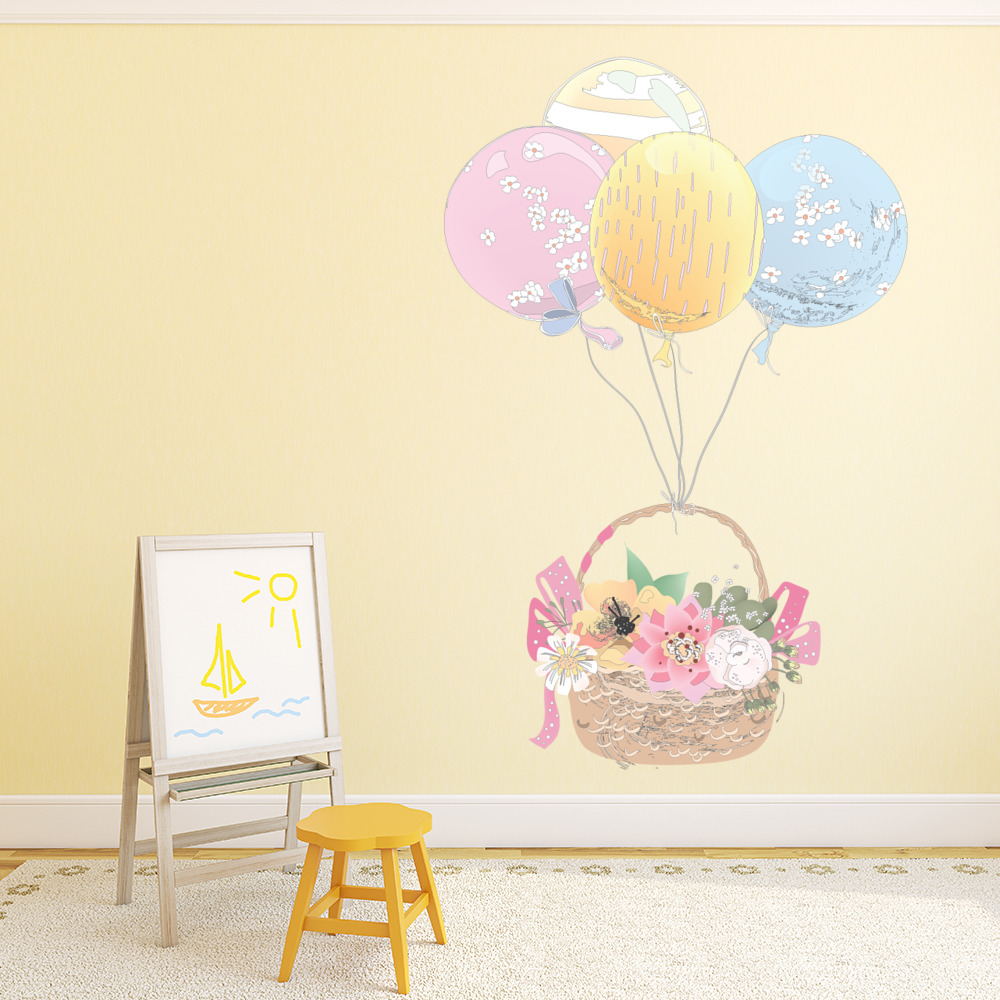 Flower Basket Celebration Balloon Wall Sticker