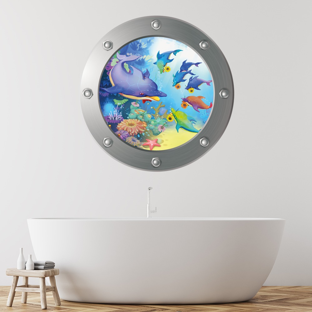 Fish Friends Porthole Wall Sticker