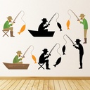 Fisherman Sports Fishing Wall Sticker Set