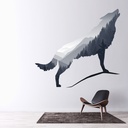 Howling Grey Wolf Mountain Landscape Wall Sticker