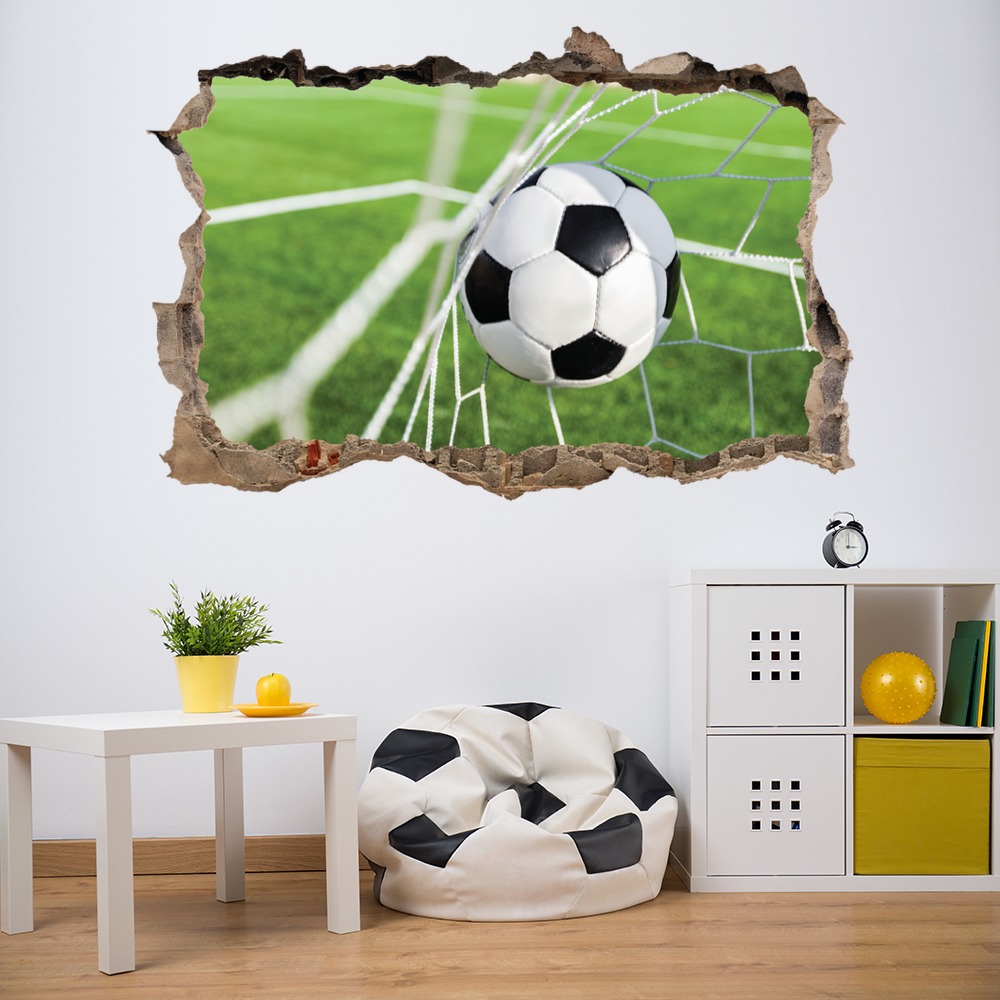 Football Goal 3D Hole In The Wall Sticker