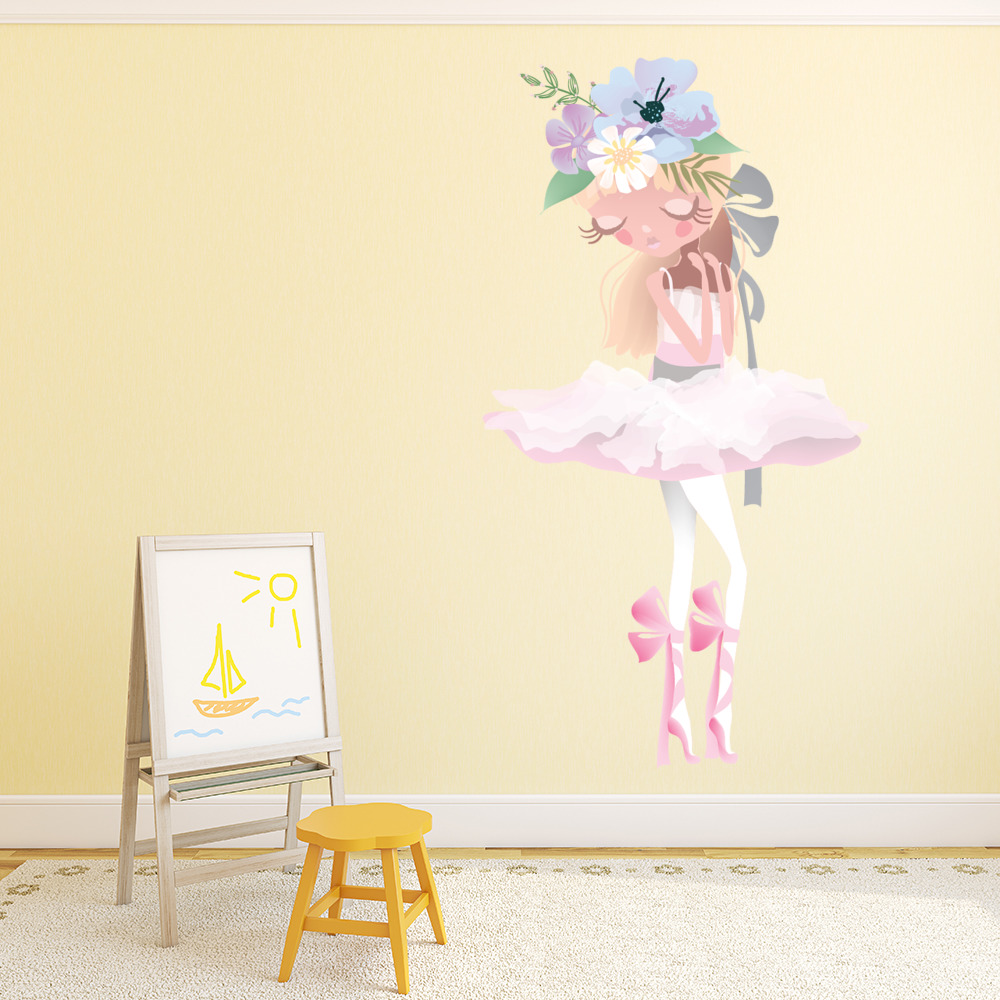 Flower Girl Ballet Dancer Wall Sticker