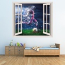 Football Player 3D Window Wall Sticker