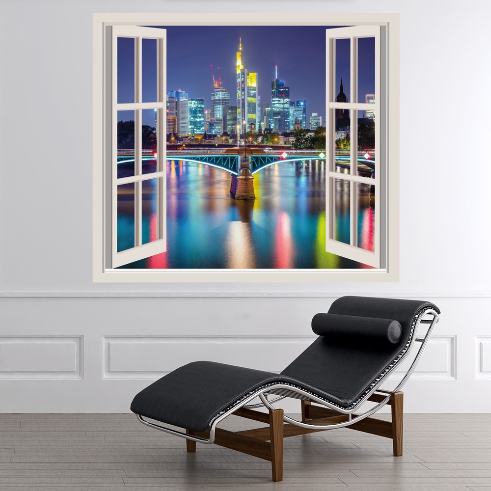 Frankfurt City Lights 3D Window Wall Sticker
