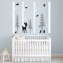 Forest & Deer Scene Nursery Wall Sticker