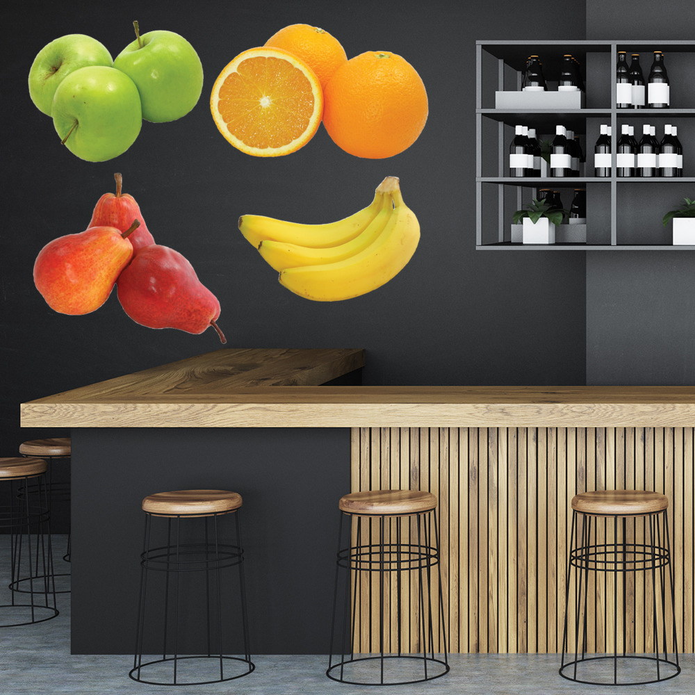 Fresh Fruit Apples Pear Orange Wall Sticker Set