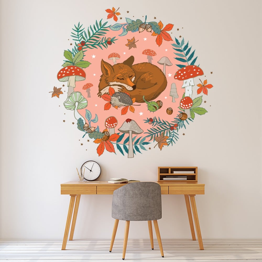 Fox & Hedgehog Wall Sticker by Angela Spurgeon