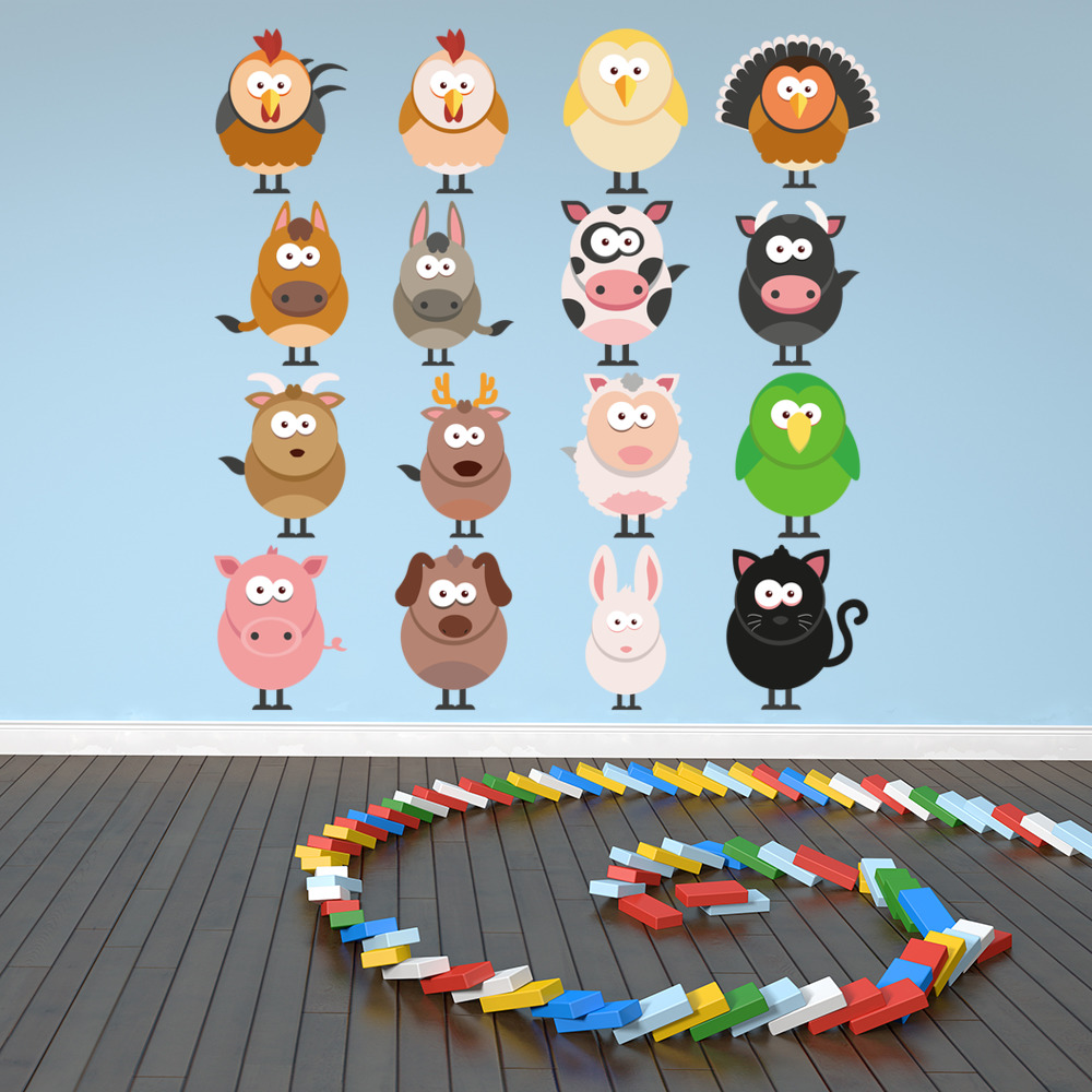 Fun Farmyard Animals Wall Sticker Set