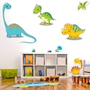 Fun Dinosaur T Rex Triceratops Wall Sticker Set