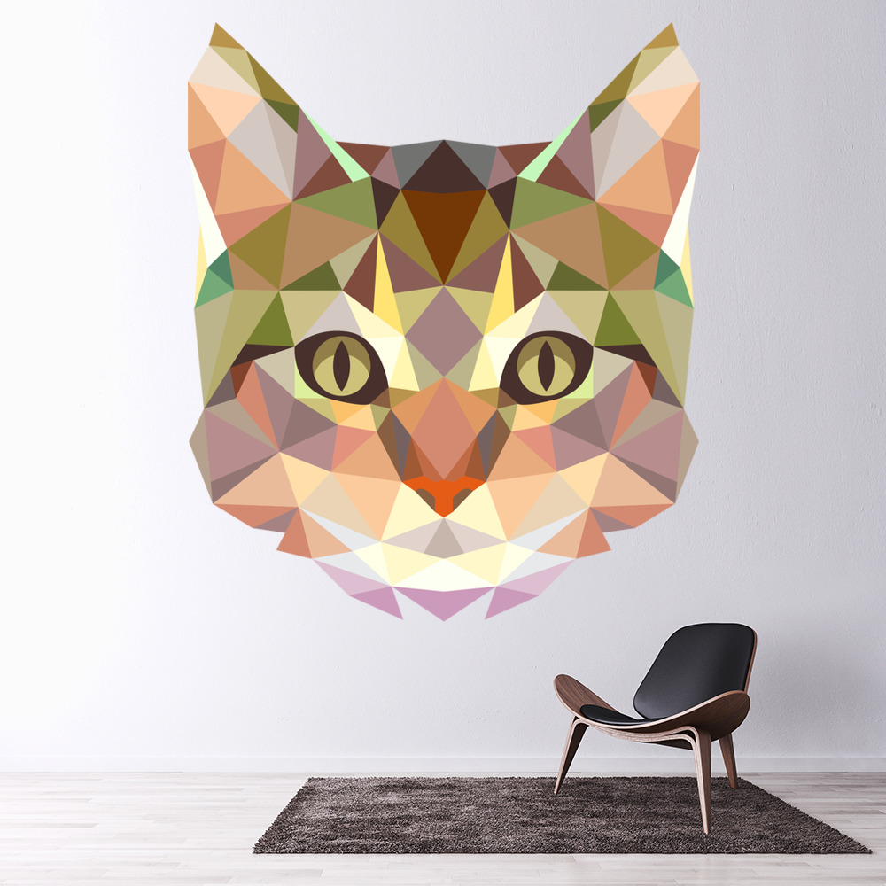 Geometric Cat Wall Sticker