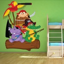 Fun Pirate Animals Wall Sticker