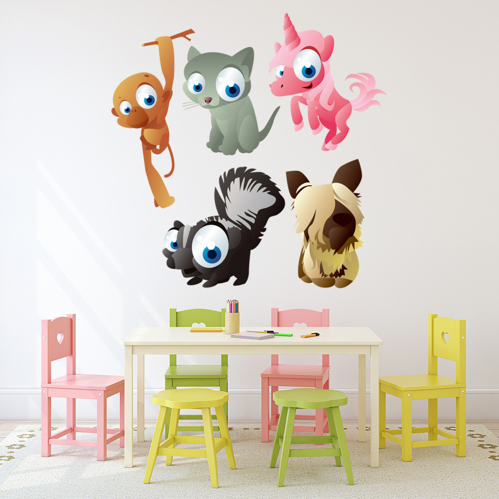 Funny Animals Wall Sticker Set