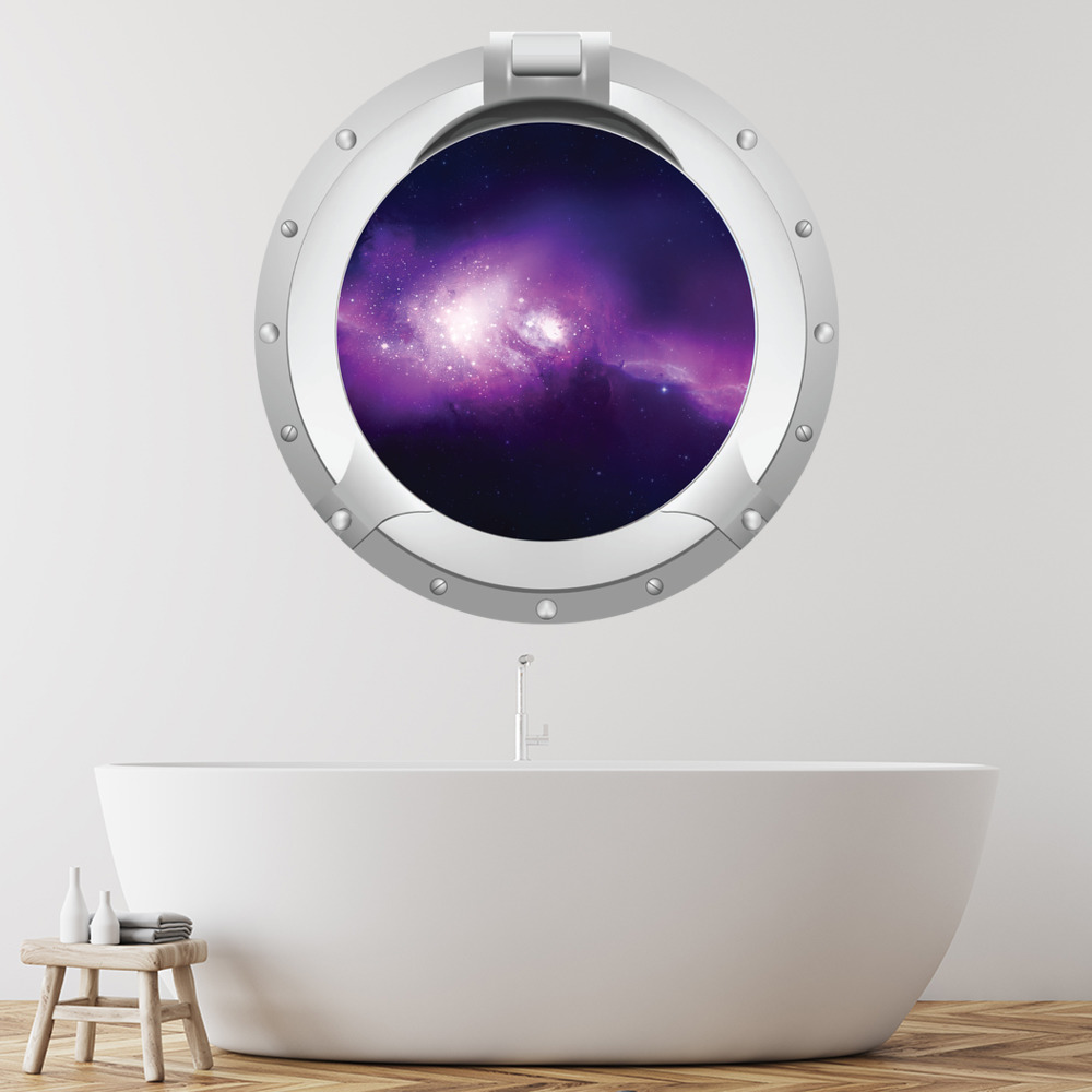 Galaxy Space Porthole 3D Wall Sticker