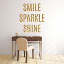 Gold Smile Sparkle Shine Salon Wall Sticker