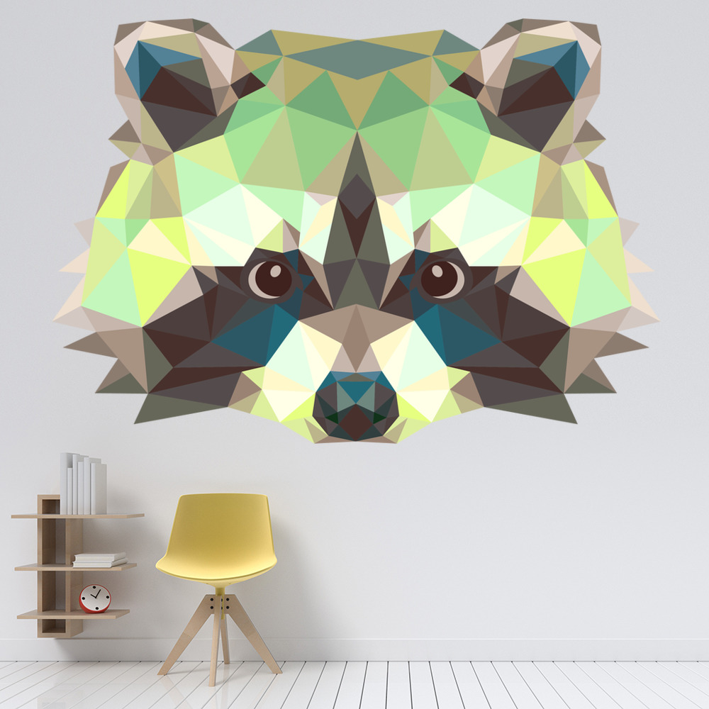 Geometric Raccoon Wall Sticker