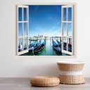 Gondolas Venice 3D Window Wall Sticker